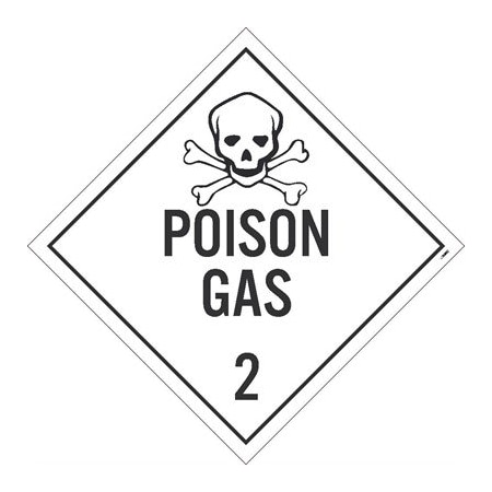 Nmc Poison Gas 2 Dot Placard Sign, Material: Unrippable Vinyl DL132UV